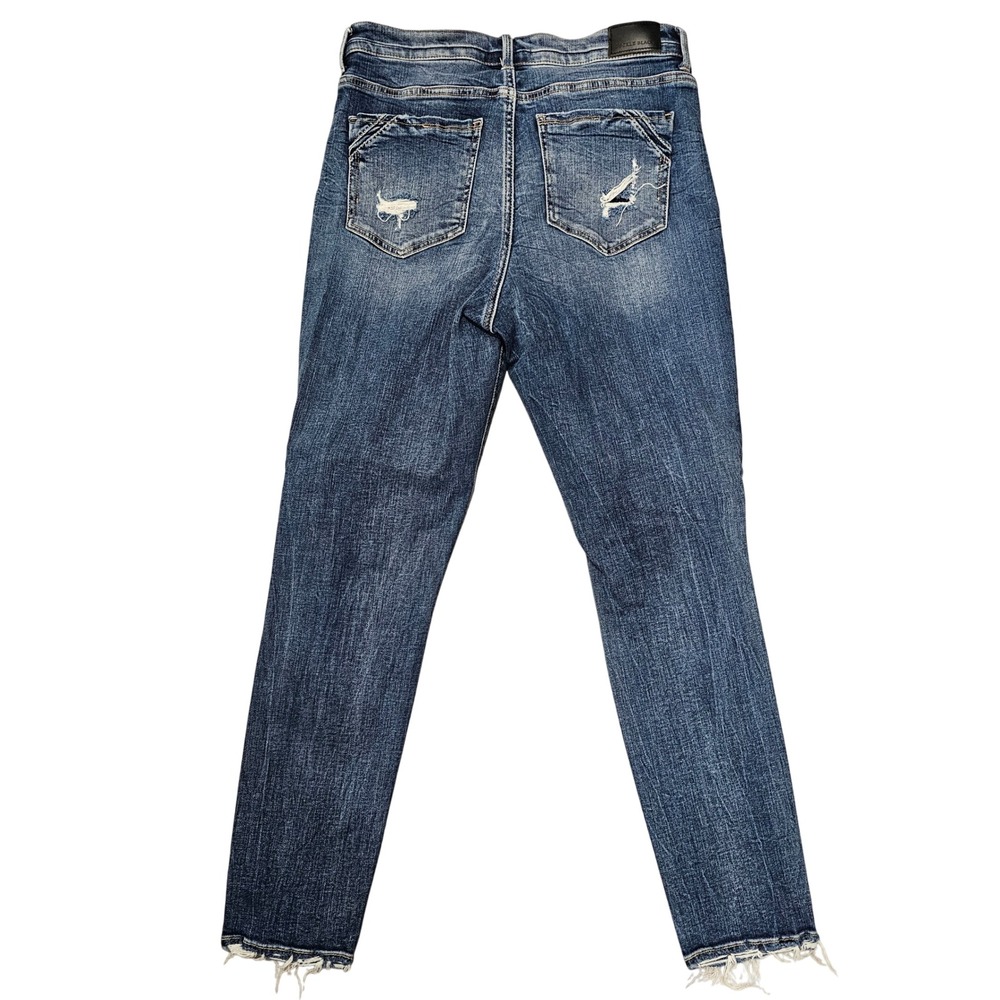 BUCKLE BLACK Fit No 75 Ankle Skinny Jeans Distressed Blue Wash Size 30x27 - Picture 4 of 9